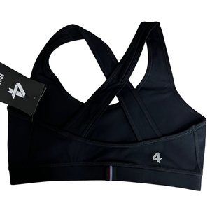 FourLaps Four Laps Infinity Sports Bra size M Black Crisscross Back NWT